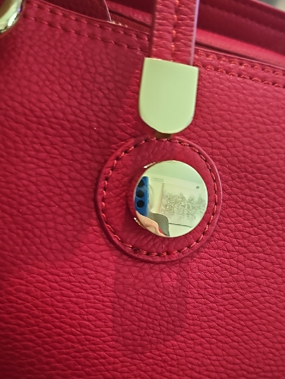 Kenneth Cole Reaction Red Leather Shoulder Tote - Picture 10 of 16